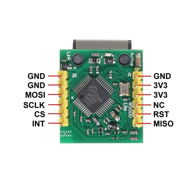 Alt view image 3 of 5 - WRIARICH ACEIRMC W5500 SPI to LAN Ethernet Network Module TCP IP STM32 Interface 3.3V 5V for Arduino WIZ820io RC5 (5pcs)