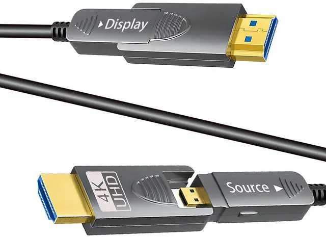 Main image of WRIARICH 20ft 4K HDMI Cable, Fiber Optic HDMI Cable, Micro HDMI to HDMI, Detachable Type A+Type D,18Gbps Ultra Speed, 4K 60Hz,Slim Flexible, Long Extended HMDI Cable, DVI to HDMI