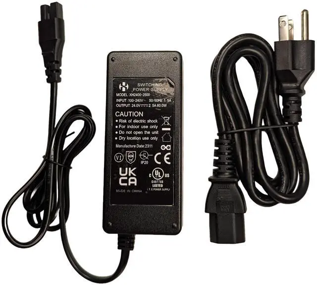 Main image of Cloud Massage OEM 24V AC Adapter for 9486098094 Shiatsu Foot Massager Deep Kneading Machine Power Cord AC DC Charger Supply for Cloud Massage XH2400-2500 XH24002500 UL Listed, Replacement by Milestock