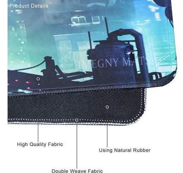Alt view image 4 of 7 - WRIARICH Extended Gaming Mouse Pad, Portable Mat for Keyboard & Mouse with Stitched Edges + Non-Slip Rubber Base (90x40 Green city005)