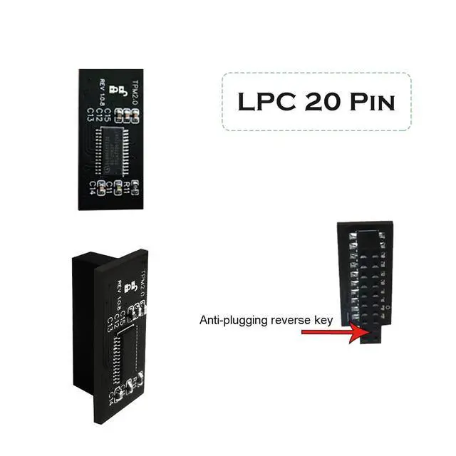 Alt view image 5 of 5 - WRIARICH Professional TPM2.0 Security Module LPC 18 Pin As.Rock(18-1) Pin Motherboards Card for As.Rock TPM2 -SLI -S -SPI Platform Replacement Part