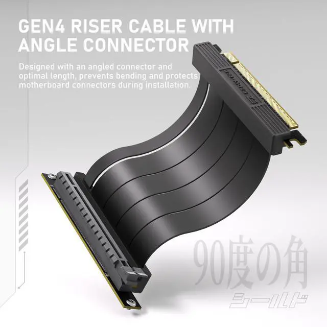 Alt view image 4 of 5 - EZDIY-FAB Vertical GPU Mount with High-Speed PCIE 4.0 Riser Cable, ARGB Module, 115mm/4.52in Flexible Extension, 90 Degree Connector, Only Compatible to Full-Opened PCIe Slots-Black-YIHPI344-2