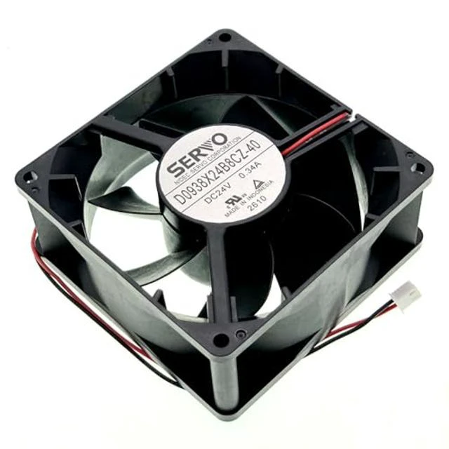 Alt view image 4 of 5 - WRIARICH D0938X24B8CZ-40 Cooling Fan, 2-Wire DC24V 0.34A 92x92x38mm Cooling Fan