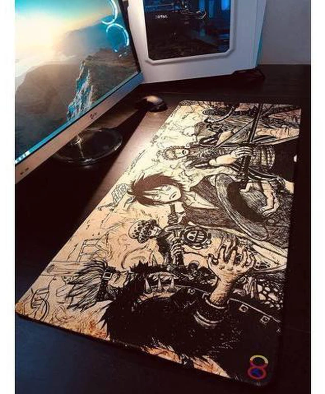 Alt view image 2 of 6 - WRIARICH kiyokidy Anime One Piece Mouse Pad,Extended Gaming Mouse Pad with Stitched Edges, Large Mouse pad with Non-Slip Rubber Base for Work & Gaming, Office & Home, 35.4x15.7inch
