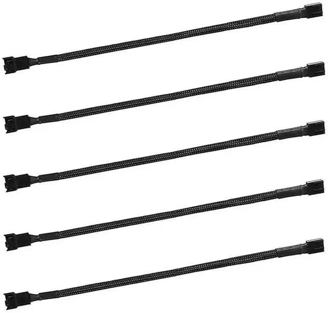 Main image of WRIARICH 5 Pack 27cm (10.6 Inch) 4-Pin PWM Fan Extension Cables for PC Case Cooling Fans
