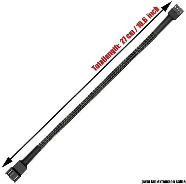 Alt view image 3 of 7 - WRIARICH 5 Pack 27cm (10.6 Inch) 4-Pin PWM Fan Extension Cables for PC Case Cooling Fans