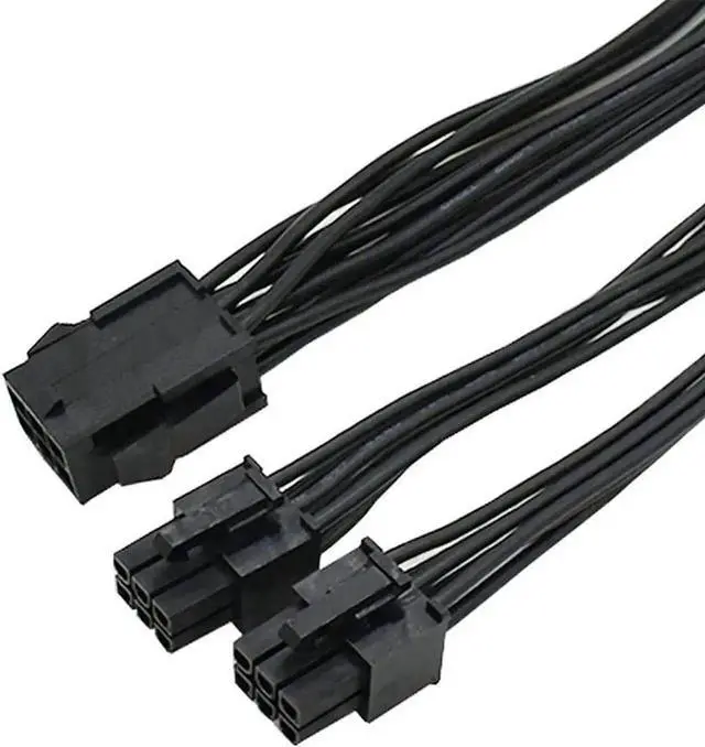 Alt view image 5 of 5 - WRIARICH 8 Inches PCIe Molex 6Pin to Dual PCIe 6Pin Splitter Ribbon Cable, GPU Power Extension Cord for Mining Rig Graphics Card