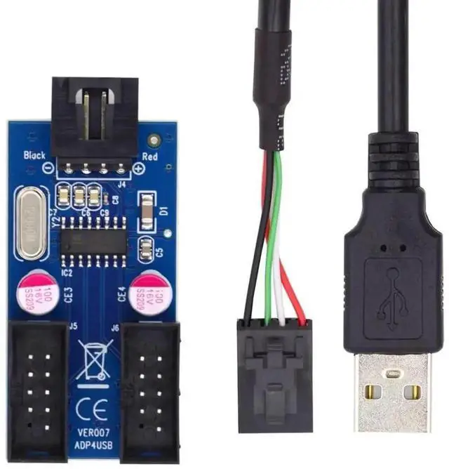 Main image of WRIARICH Motherboard USB 2.0 9Pin/10Pin Header 1 to 2 Splitter Cable, Internal Front Panel USB Header Extension Hub Adapter