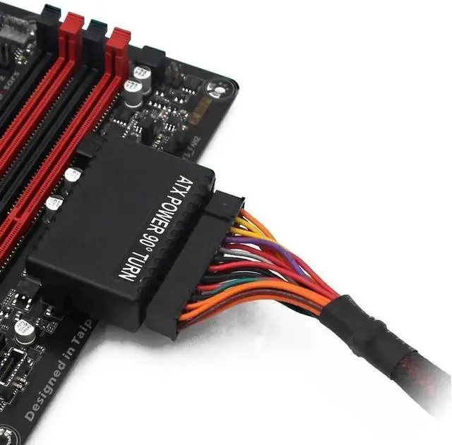 Alt view image 6 of 6 - WRIARICH 90 Degree Right Angled ATX 24Pin Male to Female Power Adapter Board, L-Shaped 24 Pin ATX Power Converter for Desktop Motherboard & PC PSU Cable Routing