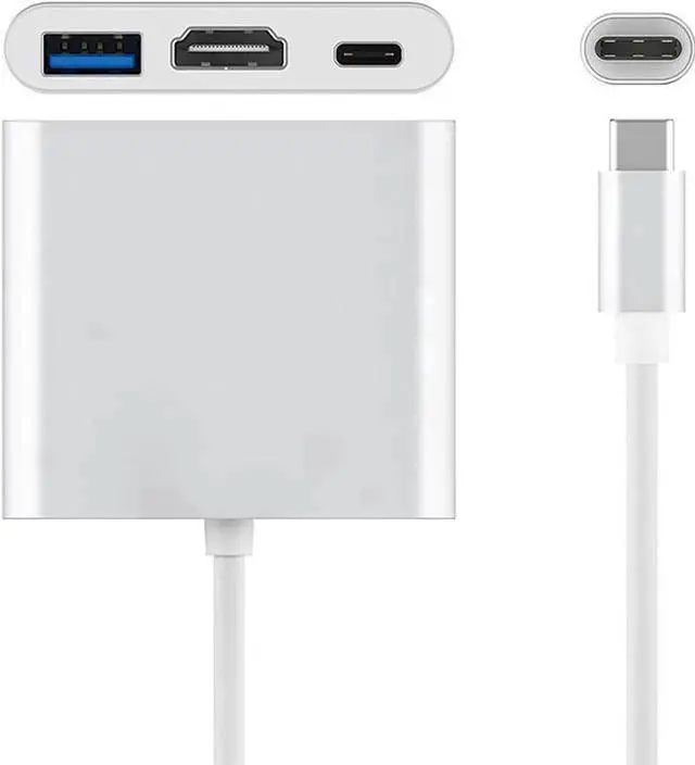 Alt view image 2 of 6 - WRIARICH USB-C Multiport Adapter with DP Alt Mode, USB Type-C to 4K HDMI + USB 3.0 + USB-C PD 20V 5A Charging Port Converter, Compatible with MacBook, Chromebook, Galaxy S8/S9, Yoga 900, XPS 13