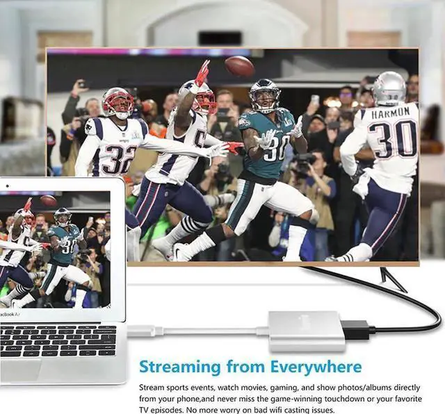 Alt view image 5 of 6 - WRIARICH USB-C Multiport Adapter with DP Alt Mode, USB Type-C to 4K HDMI + USB 3.0 + USB-C PD 20V 5A Charging Port Converter, Compatible with MacBook, Chromebook, Galaxy S8/S9, Yoga 900, XPS 13