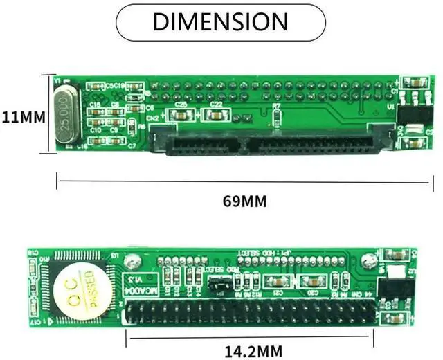Alt view image 7 of 7 - WRIARICH SATA Female to 44Pin IDE Laptop PCB Adapter for 2.5" HDD
