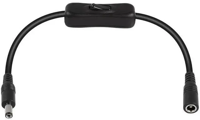 Alt view image 4 of 7 - WRIARICH 30CM DC 5.5x2.1mm Male to Female Power Cable, 16AWG Wire with Inline Rocker On/Off Switch, DC Power Adapter Cord for LED Light Strips, CCTV Security Camera, 2 Pack