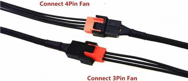 Alt view image 2 of 6 - WRIARICH 2 Pack 10.6 Inch PWM Fan 1 to 2 Splitter Cable, Black Dual Case Fan Power Adapter Converter