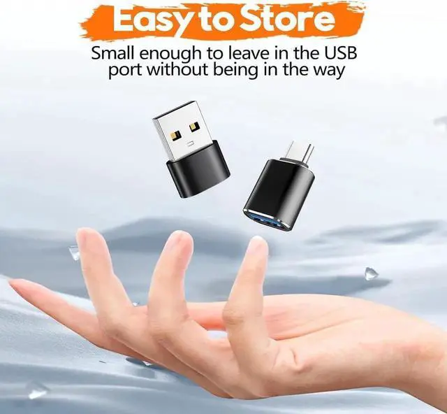 Alt view image 5 of 7 - WRIARICH Black 4-Pack USB Adapter Set: 2×USB-C Male to USB-A Female + 2×USB-A Male to USB-C Female | High-Speed Data & Fast Charging Converter