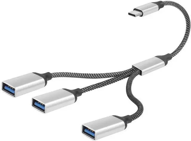 Alt view image 7 of 7 - WRIARICH 20CM USB-C OTG Y Splitter Cable, USB 3.0 Type C Male to 3-Port USB A Female Multiport Hub for Car, Laptop & PC