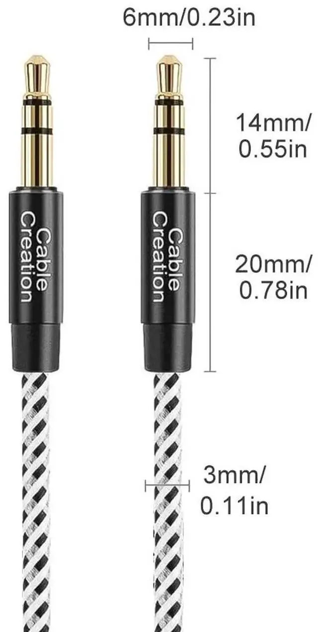 Alt view image 2 of 7 - WRIARICH 0.45M Short 3.5mm Male to Male Aux Cable, Braided 1/8 Inch Stereo Audio Cord Hi-Fi Sound for Car, Headphones, Speakers, Smartphones & Home Stereos