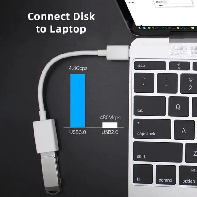 Alt view image 2 of 7 - WRIARICH USB-C Male to USB 3.0 Type-A Female Adapter, USB-C to USB-A 5Gbps Data & Charging Converter Compatible with MacBooks, Laptops, Tablets & Smartphones