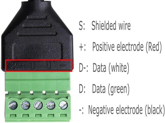Alt view image 3 of 7 - WRIARICH 1ft USB 2.0 Type A Male to 5-Pin Screw Terminal Female Cable, Solderless Adapter for Charging & Data Transfer
