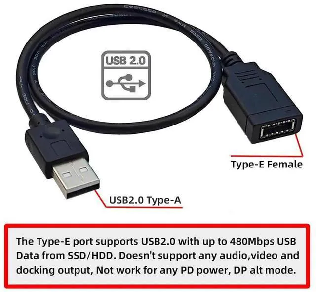 Alt view image 5 of 7 - WRIARICH 0.4M USB2.0 9Pin Mainboard Header Male to KeyA TypeE Front Panel Female Extension Cable