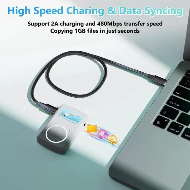 Alt view image 7 of 7 - WRIARICH 5FT Braided USB-C to Mini USB Cable, 480Mbps OTG Charging Cord for Camera, PS3 Controller, Dash Cam, Ti-84 Plus