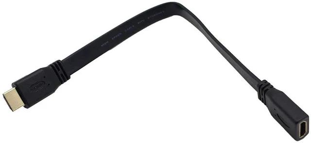 Alt view image 4 of 7 - WRIARICH 1FT Flat Slim HDMI Extension Cable, HDMI A Male to A Female (Black)