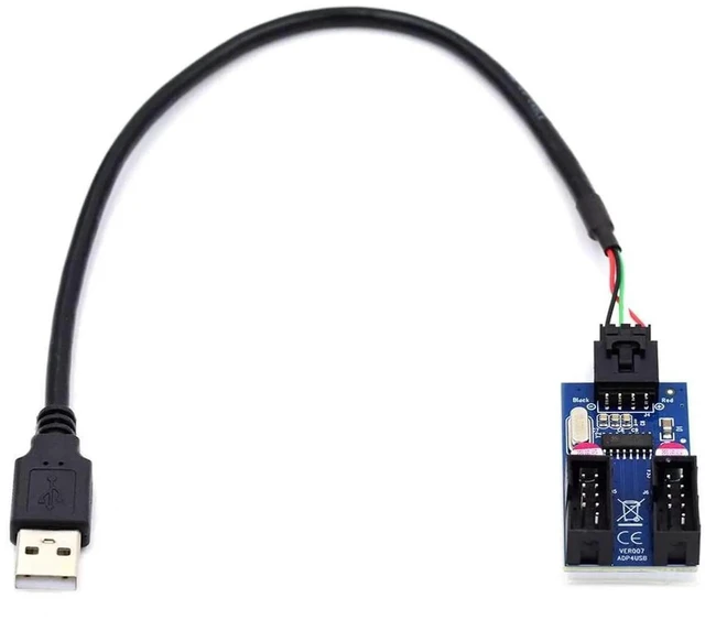 Alt view image 7 of 7 - WRIARICH USB2.0 10Pin Motherboard Header Splitter Cable, 1-to-2 Type-A Female Port Multiplier Adapter