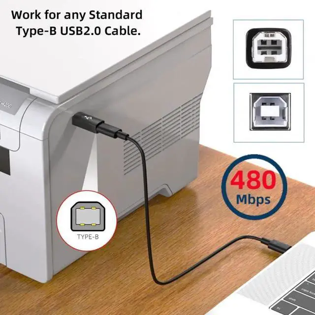 Alt view image 6 of 7 - WRIARICH 2 Pack USB 2.0 Type B Female to Mini USB & Micro USB Male Adapter, Multi Connector Converter for Printer, Phone & Hard Drive