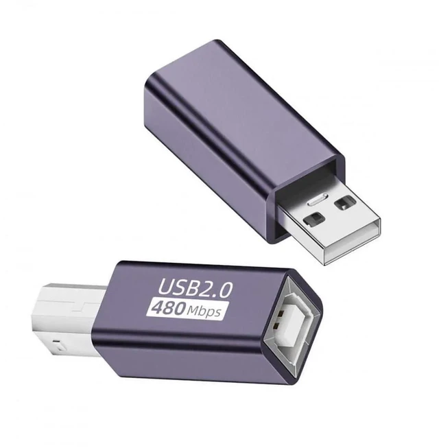 Main image of WRIARICH 2 Pack USB 2.0 Type B Female to Type A & Type B Male Adapter, Dual Connector Converter for Printer, Scanner & Hard Drive
