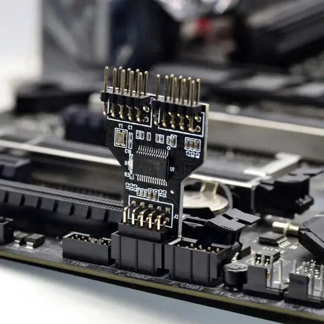 Alt view image 5 of 7 - WRIARICH 9Pin/10Pin USB 2.0 Header 1 to 2 Female Splitter Cable, Motherboard Internal Port Multiplier Hub Adapter