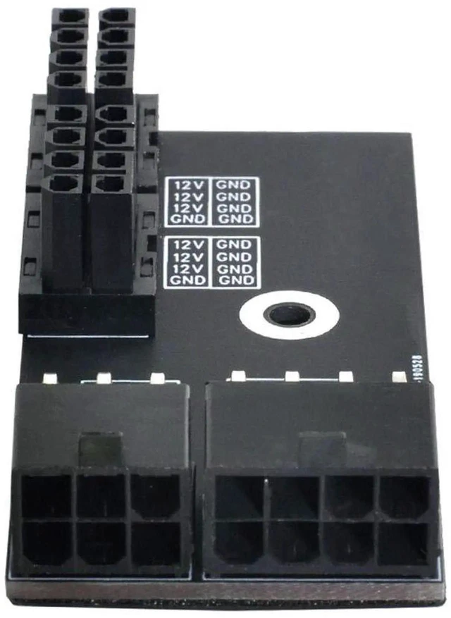 Alt view image 4 of 6 - WRIARICH 180° Right Angle Dual ATX 8Pin Female to 6+8Pin Male GPU Power Adapter, Compatible with RTX 3080 3090 Graphics Cards