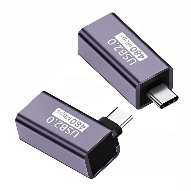 Main image of WRIARICH 2PCS USB 2.0 Type B Female to USB-C Male Adapter, Straight & Angled Converter for Printer, Phone and Storage Disk