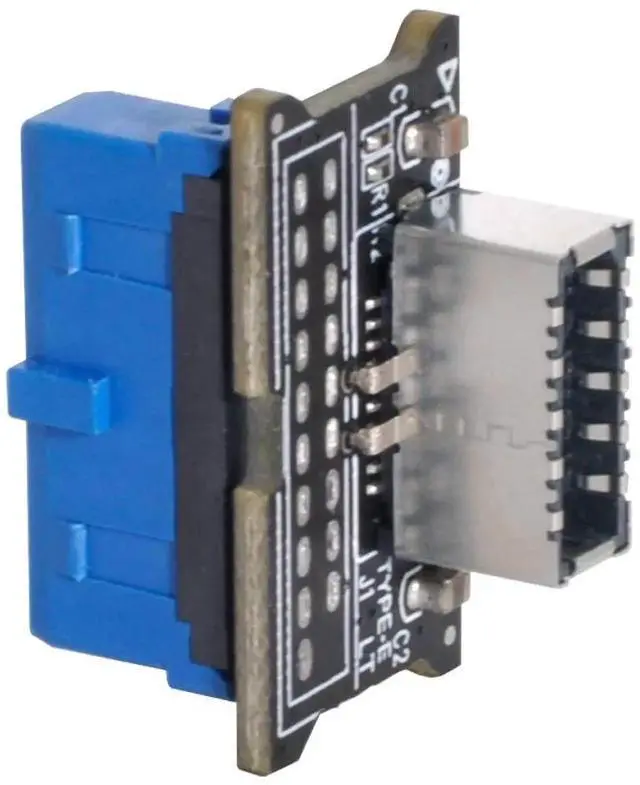 Alt view image 2 of 5 - WRIARICH Vertical Key-A Type-E to USB 3.0 20Pin Header Adapter, USB 3.1 Front Panel Socket Converter for Motherboard