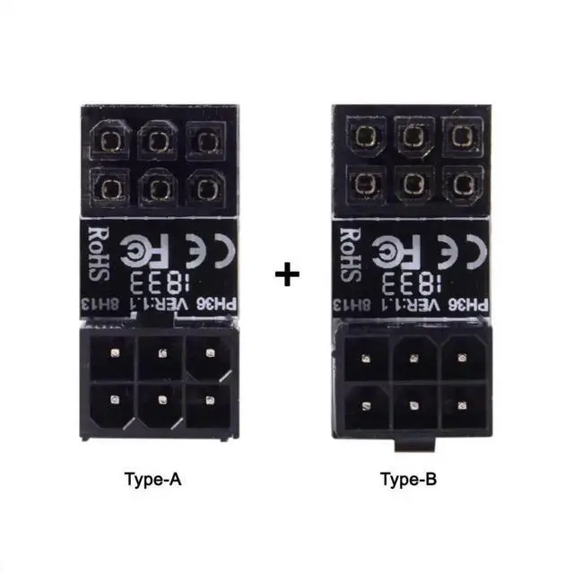 Alt view image 3 of 7 - WRIARICH 2 Pack 180 Degree Angled ATX 6Pin GPU Power Connector Adapter for Desktop Graphics Cards