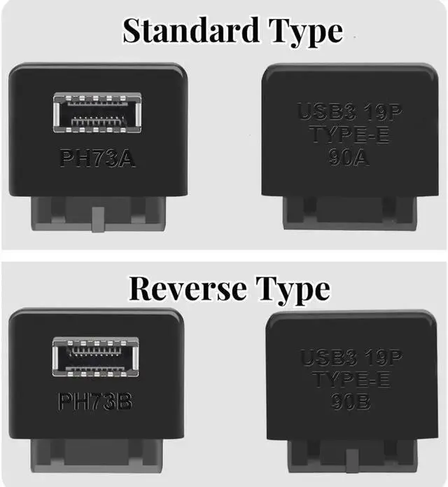 Alt view image 3 of 3 - WRIARICH Vertical USB 3.2 Gen1 to Gen2 Header Adapter, USB 3.1 Type-E Key-A Female to USB3.0 19/20Pin Internal Header Converter Black for PC Front Panel USB-C Case & Motherboard