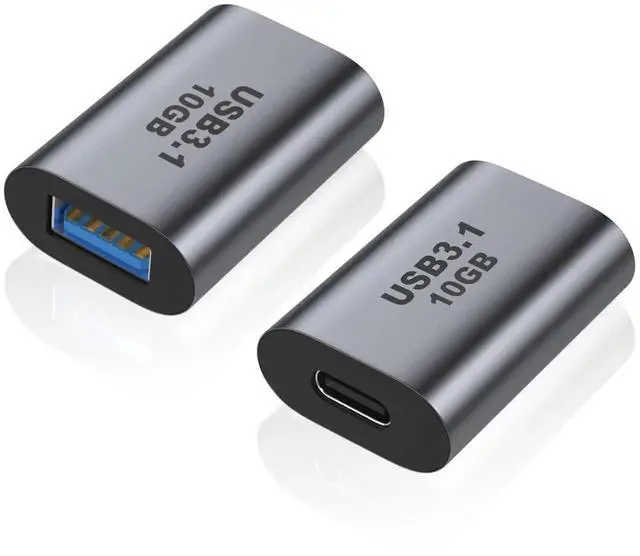 Main image of WRIARICH 2 Pack USB 3.1 A Female to USB C Female Coupler Adapter, 10Gbps Fast Charging & Data Transfer Gender Changer Extender Connector for Laptops, Chargers, Power Banks & PC