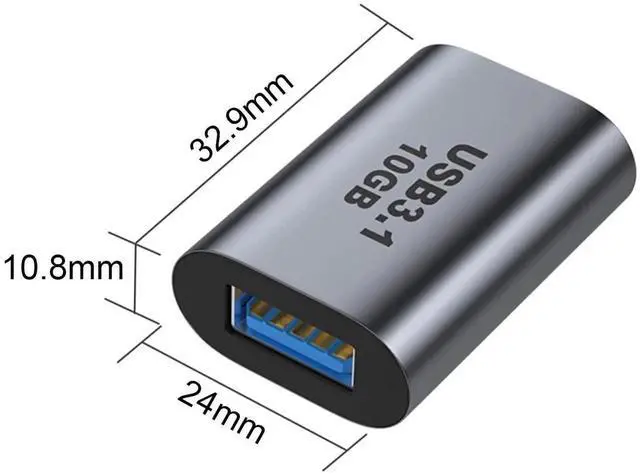 Alt view image 3 of 3 - WRIARICH 2 Pack USB 3.1 A Female to USB C Female Coupler Adapter, 10Gbps Fast Charging & Data Transfer Gender Changer Extender Connector for Laptops, Chargers, Power Banks & PC