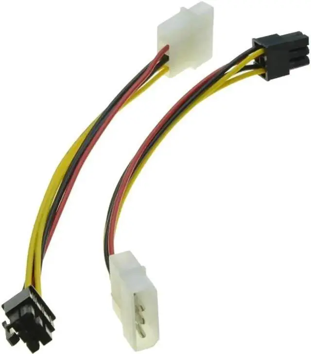 Alt view image 6 of 6 - WRIARICH 4 Pin Molex to 6 Pin PCIe GPU Power Adapter Converter Cable for Graphics Card