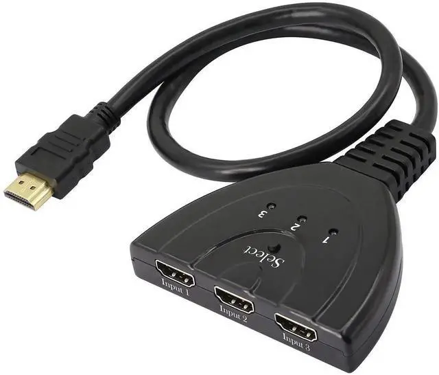 Main image of WRIARICH 3 in 1 Out Manual HDMI Switch with HDMI Cable, 3 Port 1080P HDMI Switcher Splitter, Plug and Play