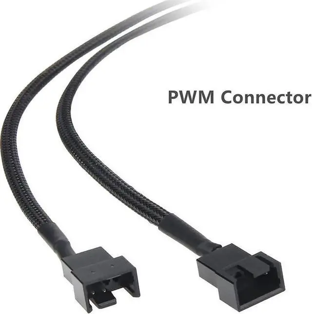 Alt view image 5 of 5 - WRIARICH 10 Inch Black Sleeved 15Pin SATA to Dual 3Pin/4Pin PWM Fan Y Splitter Cable, SATA Power to 2 PC Case Cooling Fans Adapter Cord