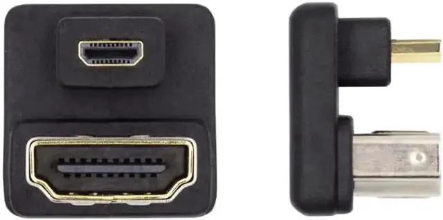 Alt view image 6 of 7 - WRIARICH U-Shaped 360° Down Reverse Micro HDMI 1.4 Male to HDMI Female Adapter, Type-D Port Saver