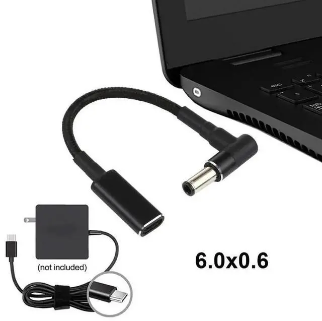 Alt view image 2 of 5 - WRIARICH Nylon Braided 6.0×0.6mm DC Elbow to USBC PD Adapter Cable|18.520V Input, Max 100W PD Power Conversion Cord