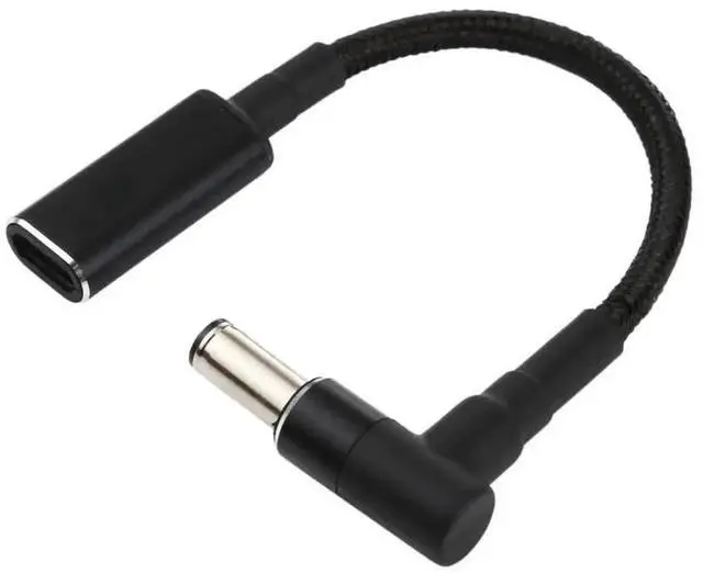 Alt view image 3 of 5 - WRIARICH Nylon Braided 6.0×0.6mm DC Elbow to USBC PD Adapter Cable|18.520V Input, Max 100W PD Power Conversion Cord