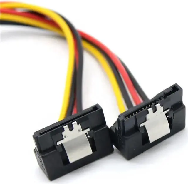 Alt view image 3 of 3 - WRIARICH 20CM 90-Degree Dual Female SATA Power Splitter Cable, 15Pin SATA Male to 2×Right Angle SATA Female Power Adapter for Desktop PC