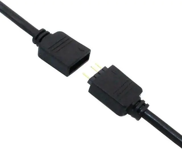 Alt view image 2 of 5 - WRIARICH 2 Pack 1 Foot 5V 3-Pin RGB Splitter Cable, 1 Female to 4 Female RBW LED Strip Extension Cord, 4-Port AURA RGB Lighting Hub with Gender Changer Adapter