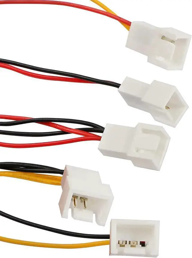 Alt view image 3 of 7 - WRIARICH 4-Pin Molex Pass-Through to 5 x 3-Pin PC Fan Splitter Cable, Supports 12V/7V/5V Voltage Regulation for Case & CPU Cooling Fans