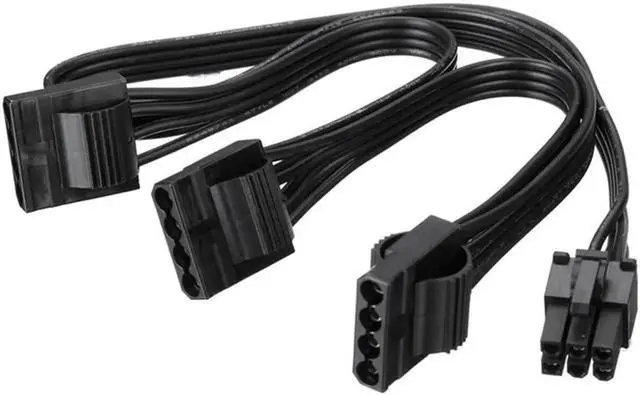 Main image of WRIARICH 6Pin Male to 3 IDE 4Pin Female Power Splitter Cable, 1-to-3 Molex Port Multiplier