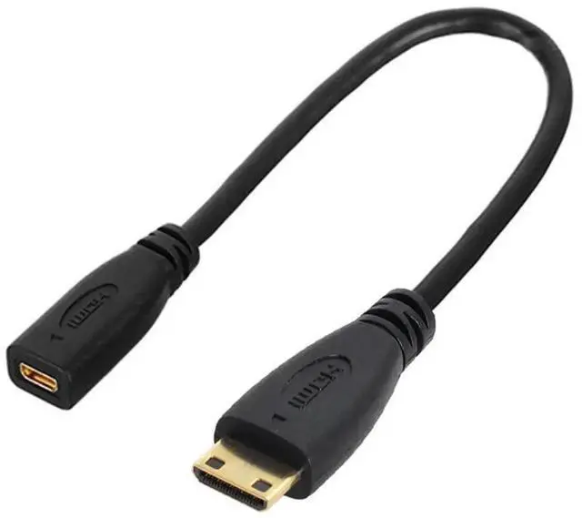 Main image of WRIARICH 10cm Micro HDMI Type D Female to Mini HDMI Type C Male Converter Cable, HDMI 1.4 Cord for Camera Monitor