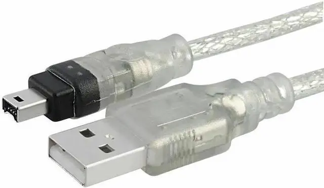 Main image of WRIARICH 6ft/1.8m USB 2.0 to Firewire IEEE 1394 4Pin iLink Adapter Cable, USB A Male to 4-Pin Firewire Data Cord for Sony DV Camcorders, Digital Cameras & Legacy Devices