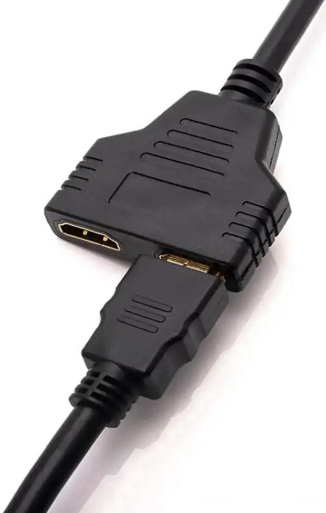 Alt view image 2 of 7 - WRIARICH 1 In 2 Out HDMI Splitter Cable, 1080P Full HD Male to Dual Female Y Splitter Cord for HDTV, LED & LCD Displays